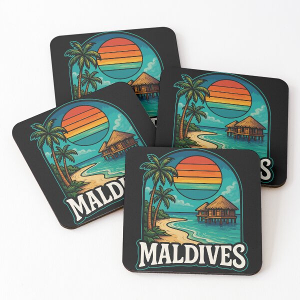 Item preview, Maldives Island Beach Retro Travel designed and sold by TomFrontierArt.