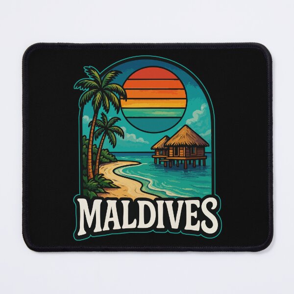 Item preview, Maldives Island Beach Retro Travel designed and sold by TomFrontierArt.