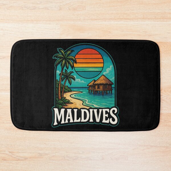 Item preview, Maldives Island Beach Retro Travel designed and sold by TomFrontierArt.