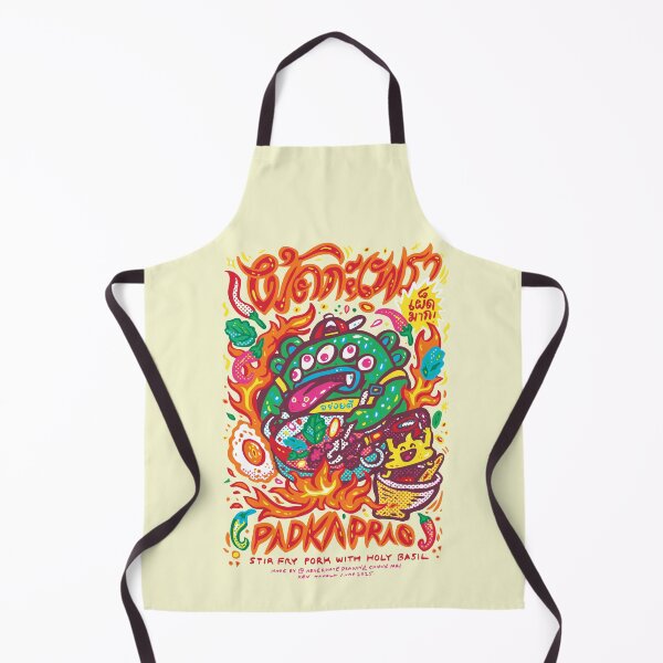 Item preview, Pad ka prao, Stir fry pork with holy basil, Hand drawing designed and sold by Ken Hamala.