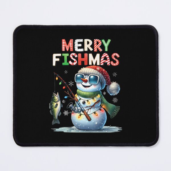 Item preview, Merry Fishmas Snowman Fishing Lovers Fisherman Christmas designed and sold by DanaKathe.