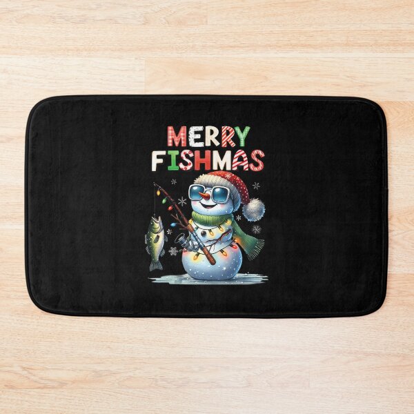 Item preview, Merry Fishmas Snowman Fishing Lovers Fisherman Christmas designed and sold by DanaKathe.