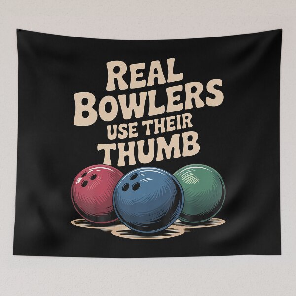 Aperçu de l'œuvre Les vrais joueurs de bowling utilisent leur technique de bowling avec le pouce - créée et vendue par MindyMarianela.