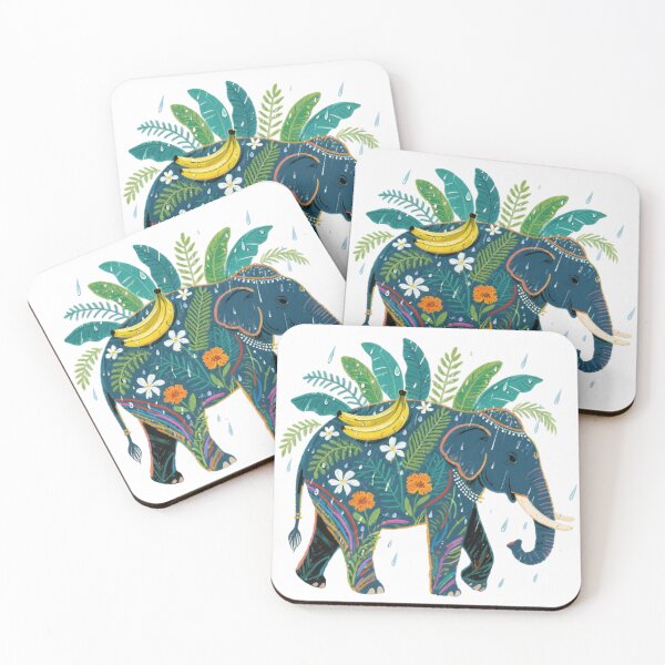Item preview, Monsoon Elephant – Tropical Rain Elegance designed and sold by HappySproutArt.