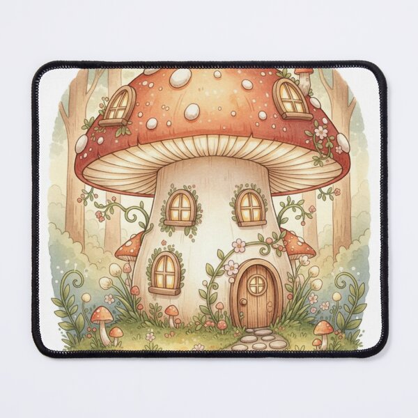 Item preview, Cozy Watercolor Mushroom House: Highly Detailed Cottagecore Art designed and sold by PrintByte.