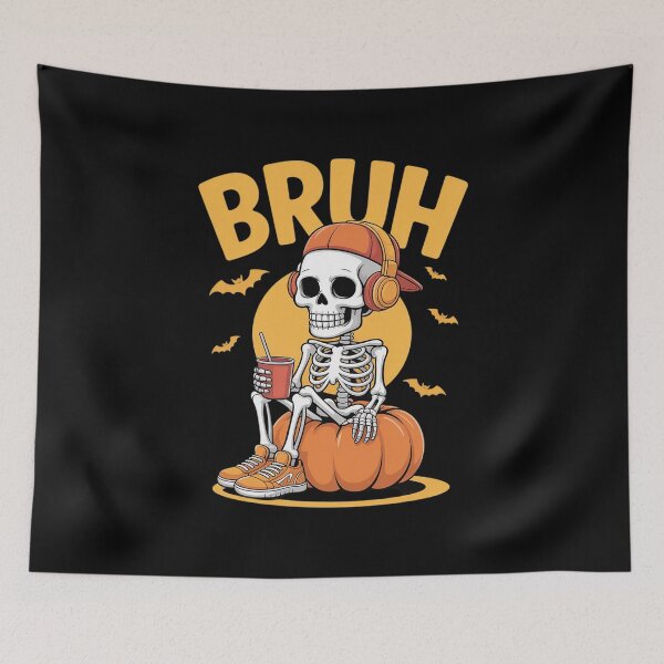 Item preview, Bruh Halloween Skeleton Gamer Video Gaming designed and sold by CultureSpec.