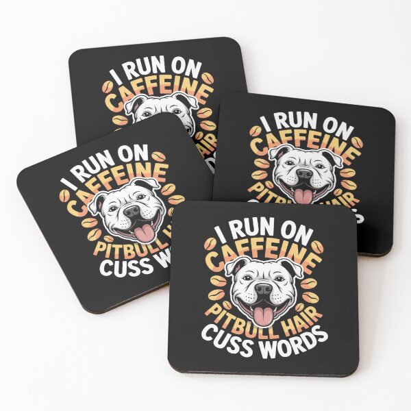 Item preview, I Run On Caffeine Dog Hair & Cuss Words - Coffee & Pitbulls designed and sold by estellaken.