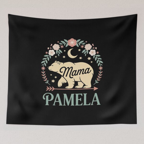 Artikelvorschau, Pamela Name Floral Personalized Mama Bear entworfen und verkauft von RsFilsingerArt.