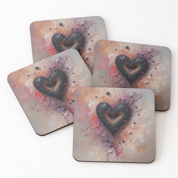 Item preview, Abstract dark heart made of textured paint designed and sold by Mianku | Für das Leben.