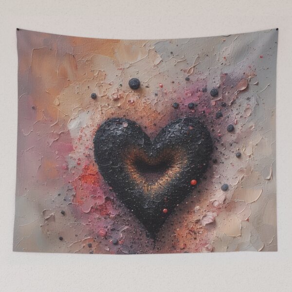 Item preview, Abstract dark heart made of textured paint designed and sold by Mianku | Für das Leben.