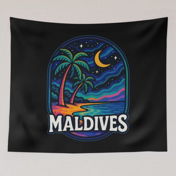 Item preview, Maldives Island Beach Night Travel designed and sold by TomFrontierArt.