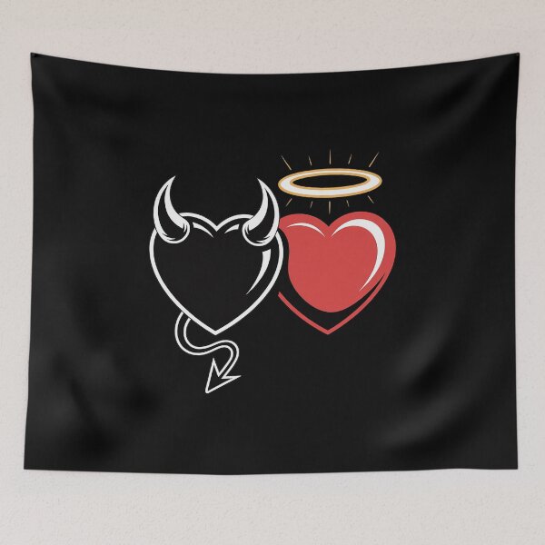 Item preview, Good And Evil Heart Comic Cartoon Angel Bad  designed and sold by estellaken.