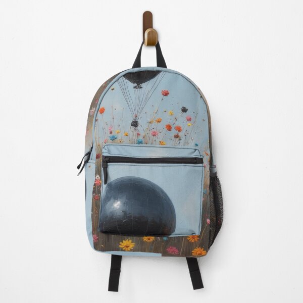 Item preview, Black balloon above a colorful field of flowers designed and sold by Mianku | Für das Leben.