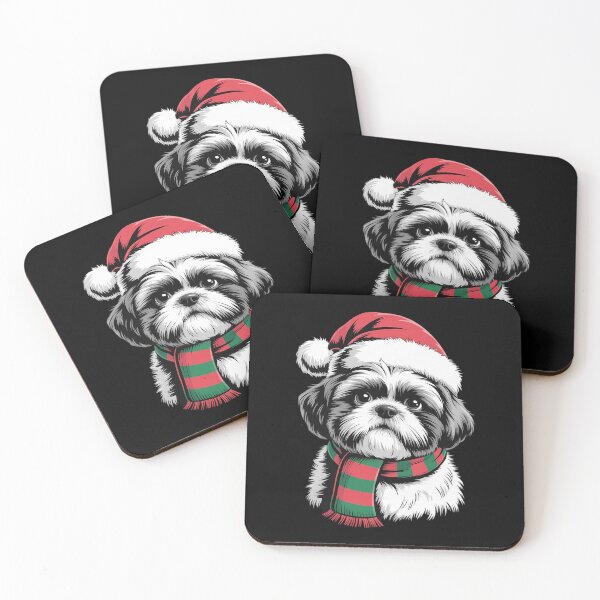 Item preview, Brussels Griffon Dog Xmas Santa Hat Scarf Christmas designed and sold by ShelFisher.