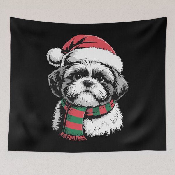 Item preview, Brussels Griffon Dog Xmas Santa Hat Scarf Christmas designed and sold by ShelFisher.