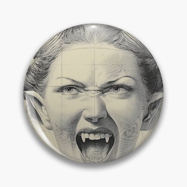 Item preview, Screaming Demon Face with Horns designed and sold by lautir.