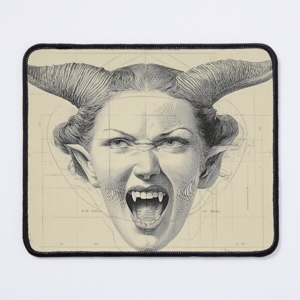Item preview, Screaming Demon Face with Horns designed and sold by lautir.