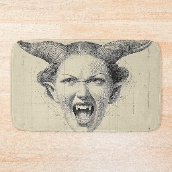 Item preview, Screaming Demon Face with Horns designed and sold by lautir.