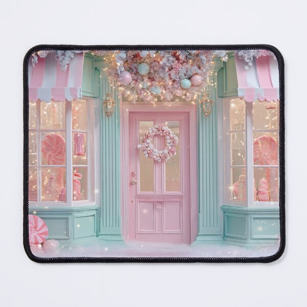 Item preview, Pastel Christmas Candy Shop Storefront - Whimsical Pink & Teal Backdrop designed and sold by Lamarcy.