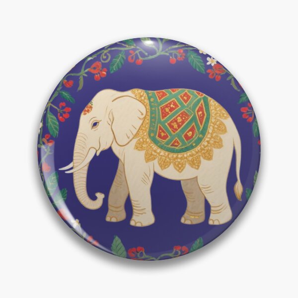 Item preview, Indian Elephant in a Floral Wreath – Boho Art Print designed and sold by HappySproutArt.