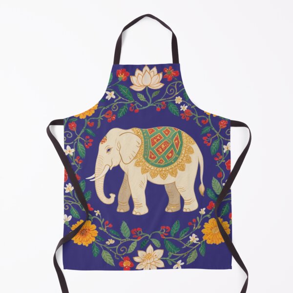 Item preview, Indian Elephant in a Floral Wreath – Boho Art Print designed and sold by HappySproutArt.