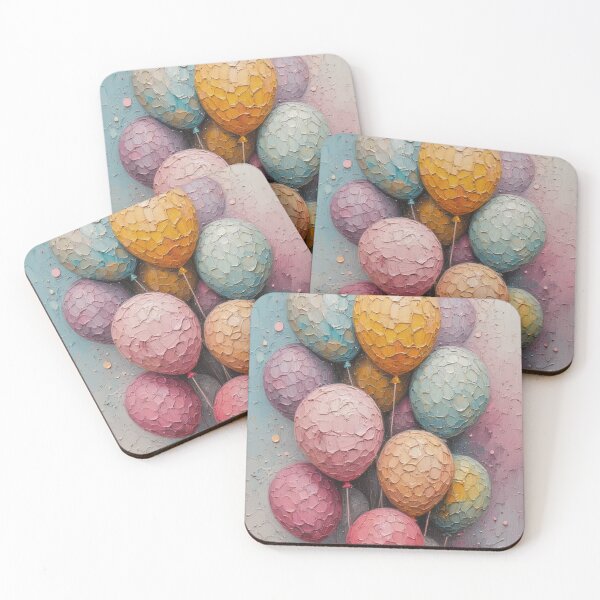 Item preview, Pastel-colored balloons in oil impasto technique designed and sold by Mianku | Für das Leben.