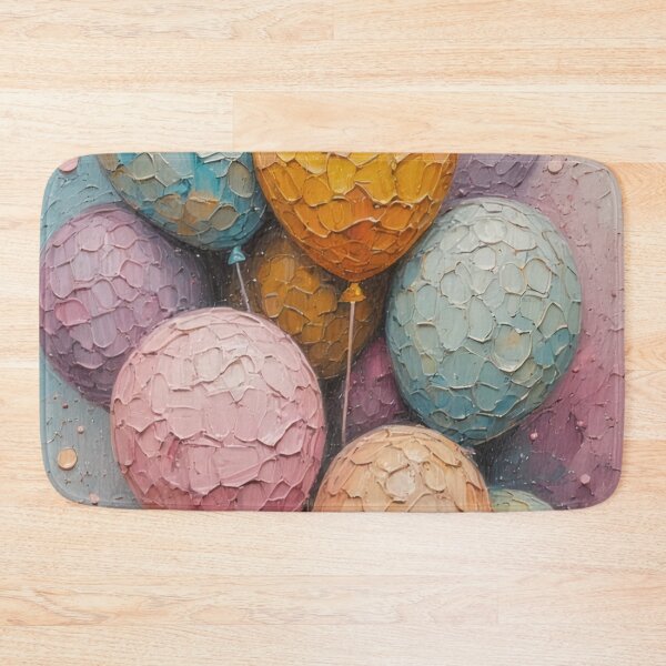 Item preview, Pastel-colored balloons in oil impasto technique designed and sold by Mianku | Für das Leben.