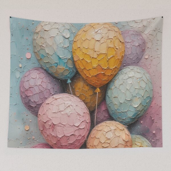 Item preview, Pastel-colored balloons in oil impasto technique designed and sold by Mianku | Für das Leben.