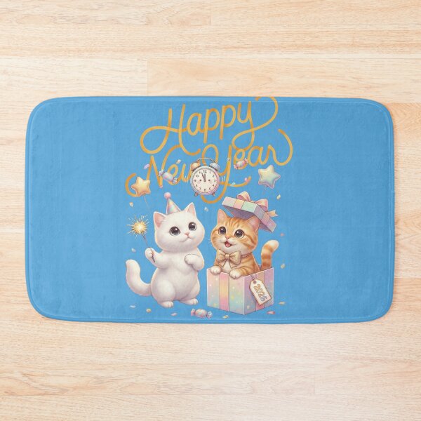 Item preview, Cute Kawaii Kittens New Year 2026 Party | Pastel Cat Gift Box & Sparkler designed and sold by E-SarnEdge.