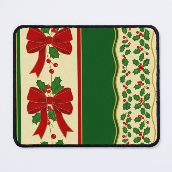 Item preview, Christmas Holly & Ribbon Seamless Pattern designed and sold by graphicnew.