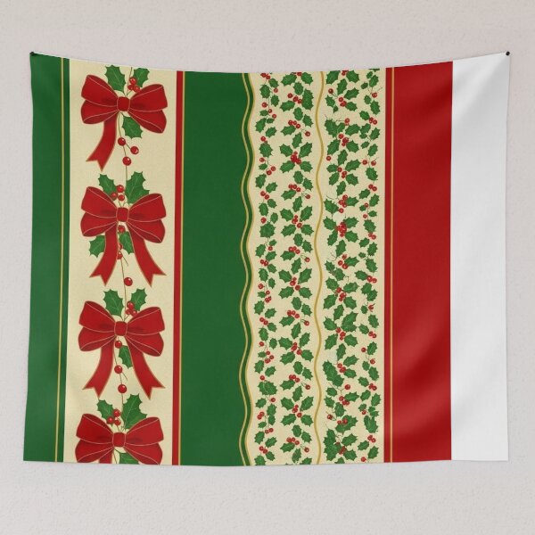 Item preview, Christmas Holly & Ribbon Seamless Pattern designed and sold by graphicnew.