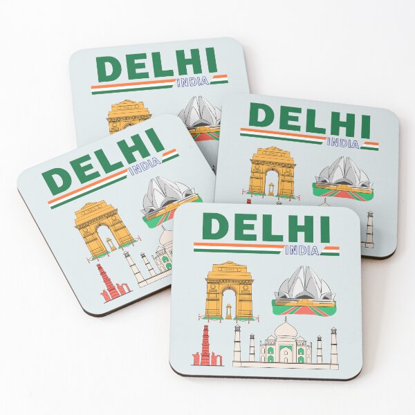 Item preview, Delhi Landmarks India Map – Colorful Heritage Art designed and sold by mashmosh.