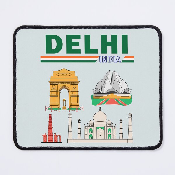 Item preview, Delhi Landmarks India Map – Colorful Heritage Art designed and sold by mashmosh.