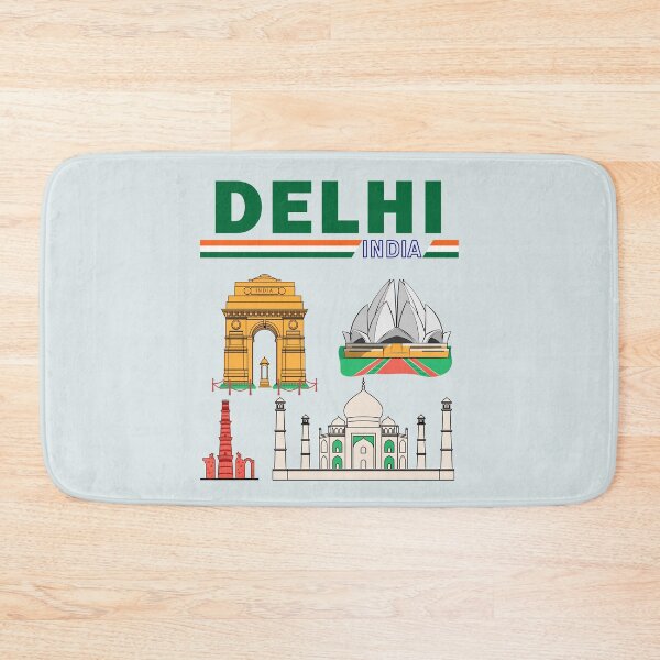 Item preview, Delhi Landmarks India Map – Colorful Heritage Art designed and sold by mashmosh.