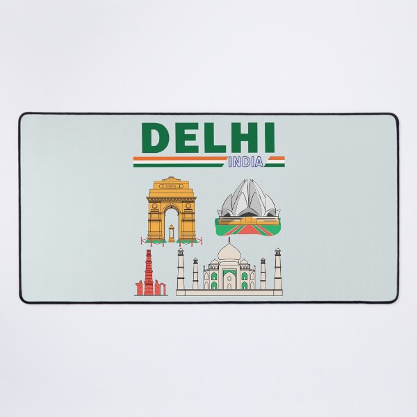 Item preview, Delhi Landmarks India Map – Colorful Heritage Art designed and sold by mashmosh.