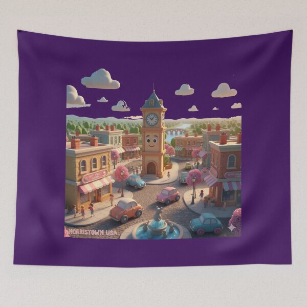 Item preview, Norristown USA – 3D Cute Realistic Downtown Scene , designed and sold by PaintMeWorld.