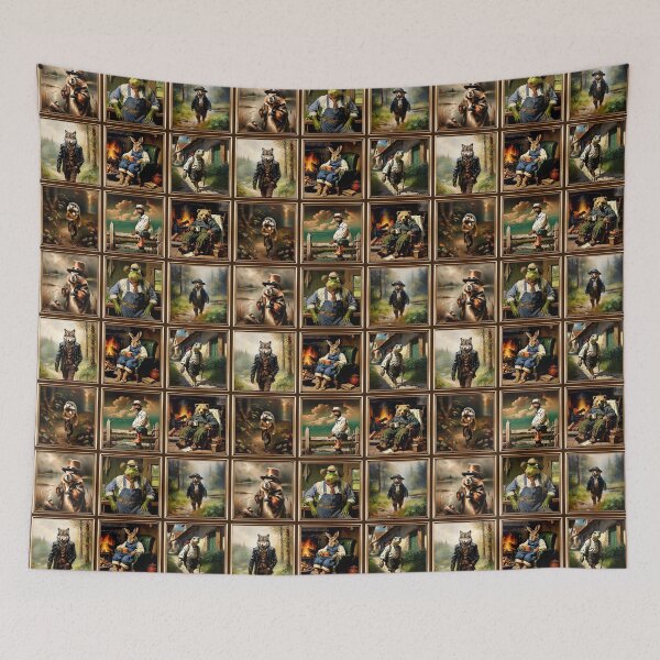 Item preview, Vintage Animal Art: Anthropomorphic Animal Portrait Pattern | Animal Art | Oil Painting | Anthropomorphic Animal Portrait designed and sold by UnhingedBird.