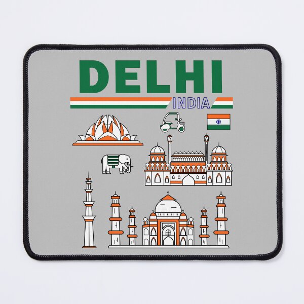 Item preview, Colorful Delhi Landmarks – India Travel Art designed and sold by mashmosh.