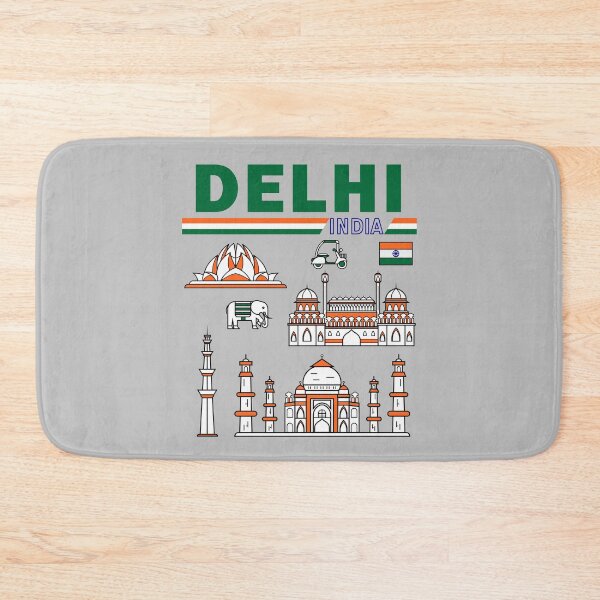 Item preview, Colorful Delhi Landmarks – India Travel Art designed and sold by mashmosh.