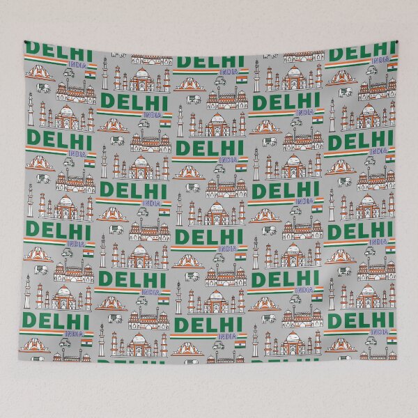 Item preview, Colorful Delhi Landmarks – India Travel Art designed and sold by mashmosh.