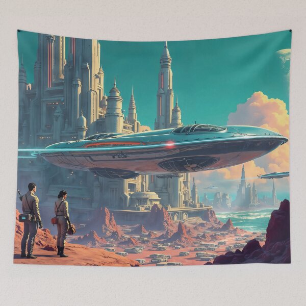 Item preview, retro futuristic space travel designed and sold by Mauswohn.