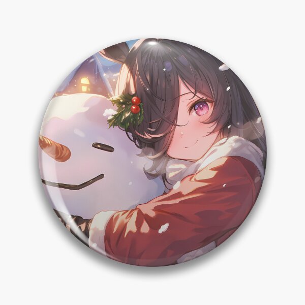 Item preview, Rice Shower Christmas Snow Man Uma Musume Pretty Derby Winter Holiday Glow designed and sold by thedarvills.