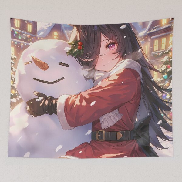 Item preview, Rice Shower Christmas Snow Man Uma Musume Pretty Derby Winter Holiday Glow designed and sold by thedarvills.