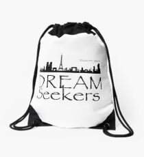 Dream Seekers - Europe 2018 black on white Drawstring Bag