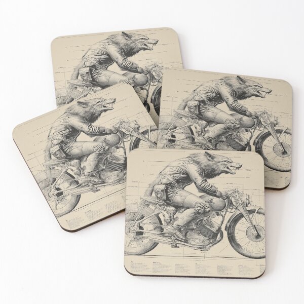Item preview, Werewolf Riding a Vintage Motorcycle designed and sold by lautir.
