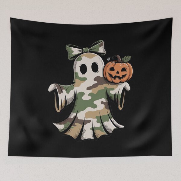 Item preview, Camo Denim Patchwork Ghost Halloween Camouflage Ghost designed and sold by LinlinsDemons.