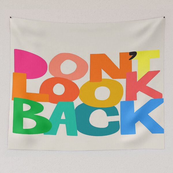 Item preview, DON'T LOOK BACK Motivational Quote Poster – Bold Colorful Typography Wall Art for Inspiration designed and sold by Bright Nest Studio.