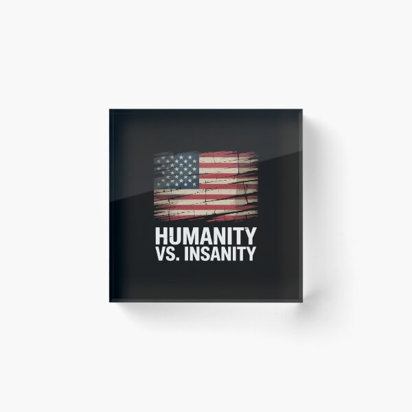 Item preview, Humanity vs. Insanity Distressed American Flag designed and sold by TiredPack.