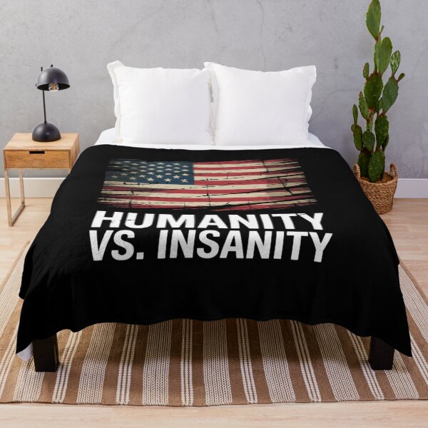 Item preview, Humanity vs. Insanity Distressed American Flag designed and sold by TiredPack.