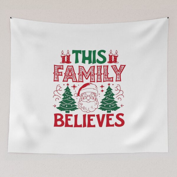 Item preview, Santa Christmas Quote – This Family Believes | Holiday Matching Design designed and sold by cocoshopdesign.